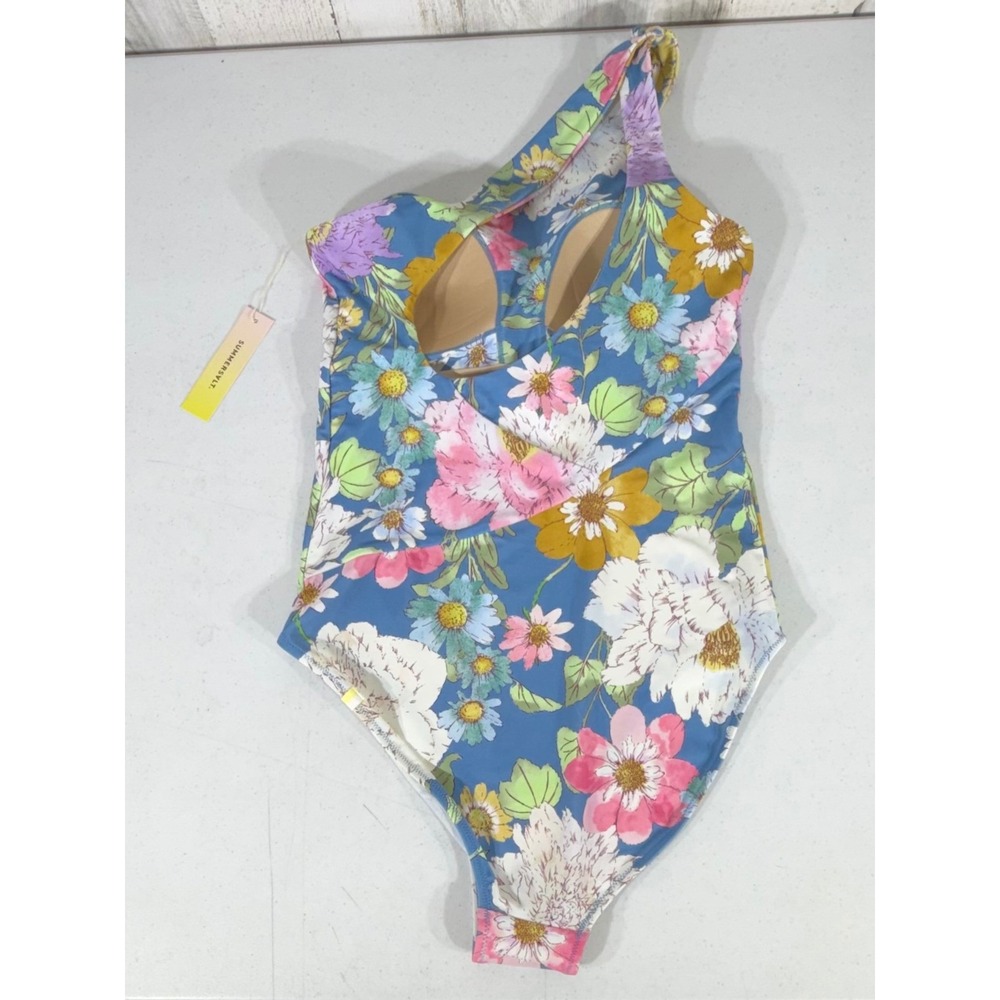 summersalt Blue Floral One-Shoulder One-Piece Swimsuit - Picture 2 of 6